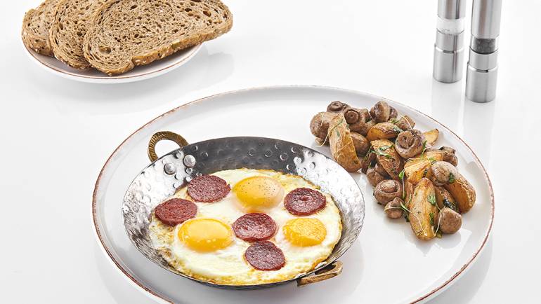 Eggs Sunny Side Up With Turkish Sucuk