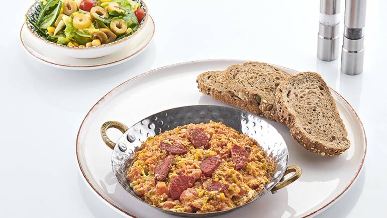 Menemen With Authentic Turkish Sucuk