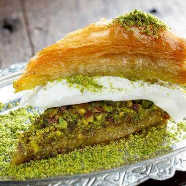 Ice Cream between Pistachio Baklava