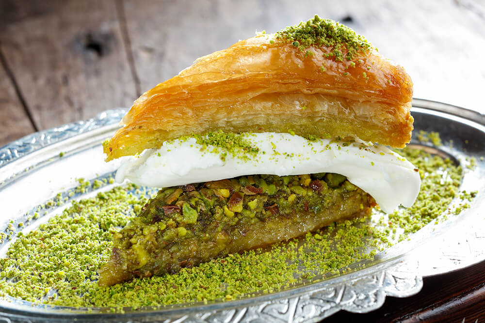 Ice Cream between Pistachio Baklava | MADO