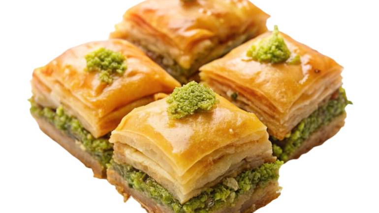 بقلاوة باردة بالفستق زيرو سكر