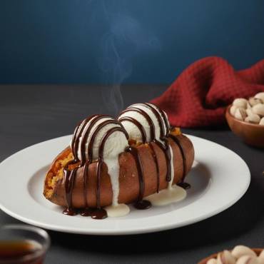 sweet potato with ice cream