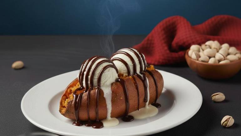 sweet potato with ice cream